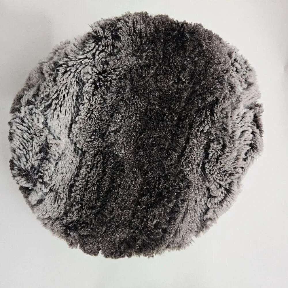 Pandemonium Seattle Sky Furry Beanie Hat Reversible Lux Faux Fur Glam Regency
